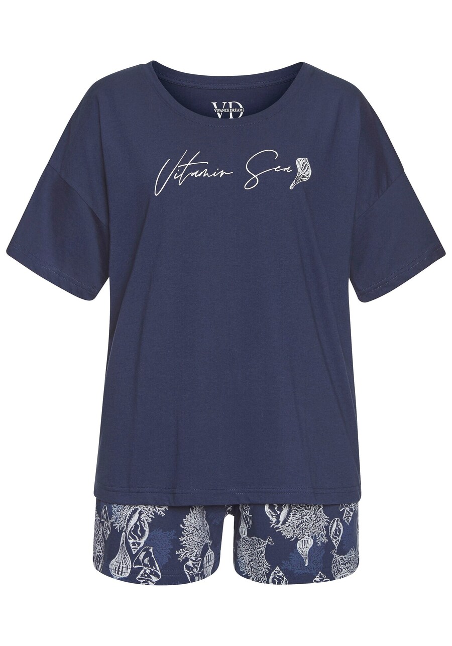 

Короткий пижамный комплект VIVANCE, цвет marine blue/Gentian