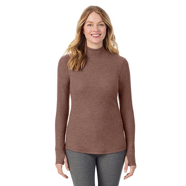 

Женский уютный удлиненный топ с высоким воротником Cuddl Duds, Deep Mahogany