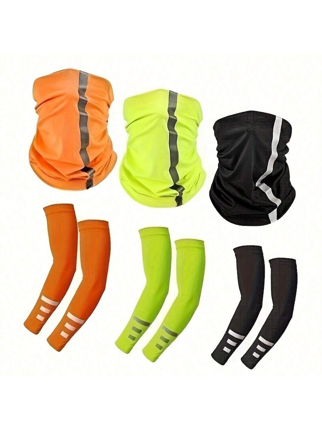 

1 светоотражающих бандана из ткани цвета желтой кожи и светоотражающий ремешок с защитой от ультрафиолета, дышащая повязка на руку Маски для лица для мужчин, женщин, активного отдыха, мультиколор