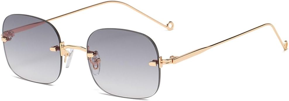 

Солнцезащитные очки без оправы 2027 года для женщин, винтажные солнцезащитные очки в стиле ретро, ​​маленькая оправа, женские очки с градиентной защитой от УФ-излучения UV400 MTZJH, Grey