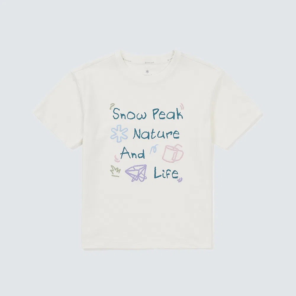 Детская футболка Snowpeak Apparel Kids Sorona с графическим принтом, молочно-белая — фото 2