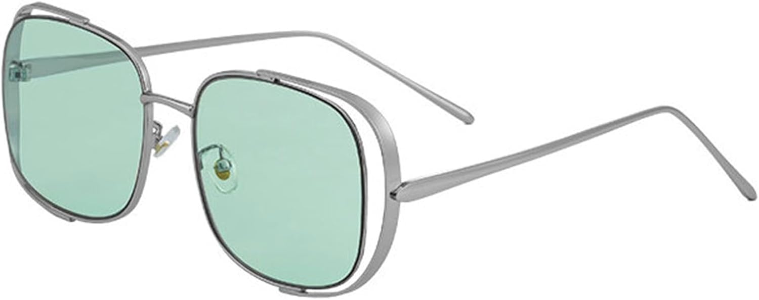 

Солнцезащитные очки COTIA Fashion Square для женщин и мужчин в стиле панк с металлическим эффектом и ретро-дизайном, защита от ультрафиолета UV400, индивидуальный дизайн, полая форма, Green