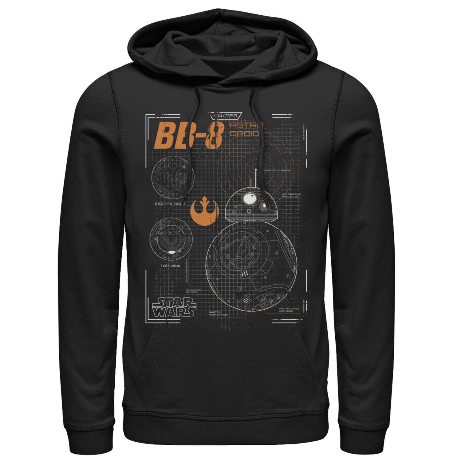 

Мужской пуловер с рисунком BB-8 Schematic Outline и худи с рисунком Star Wars