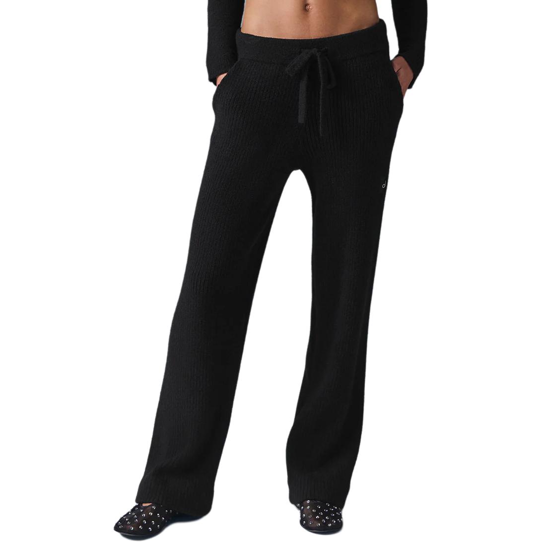 

Вязаные спортивные штаны Women's Alo Yoga, черный