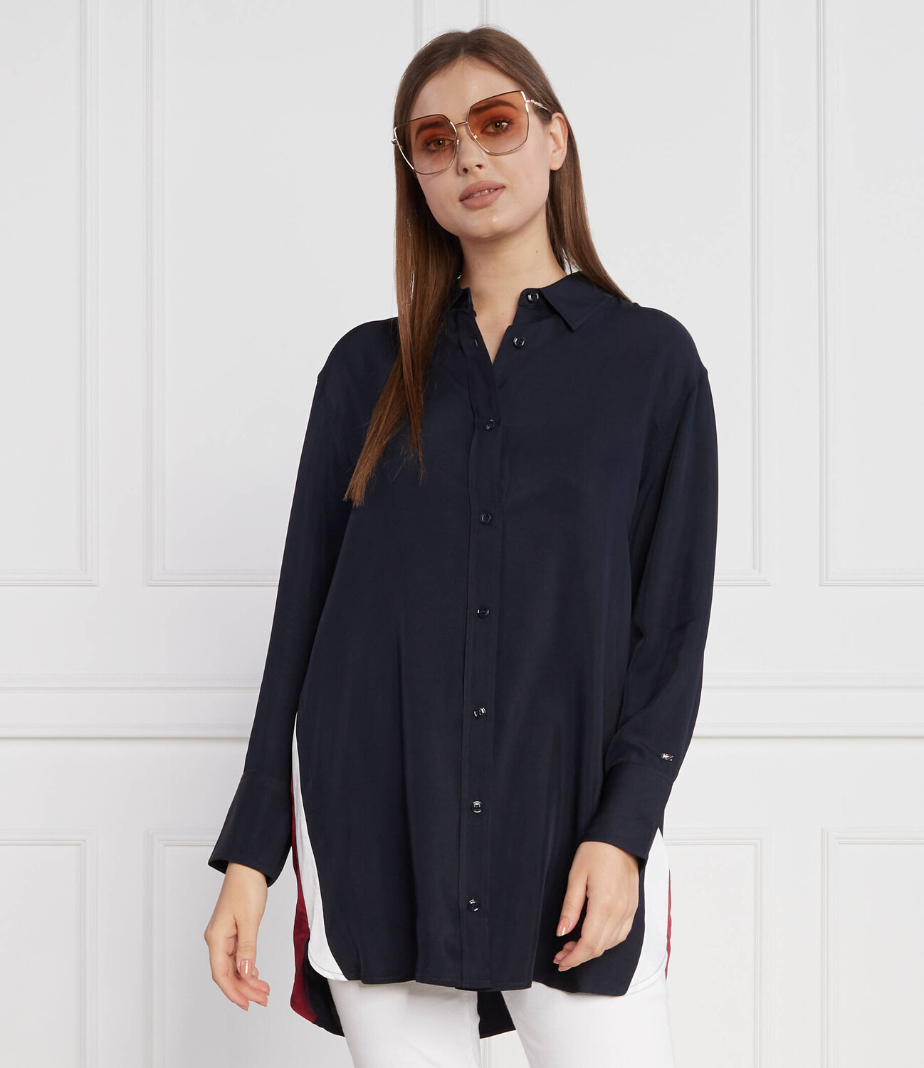 Платье Tommy Hilfiger PIECED GLB STP, темно-синий — фото 3