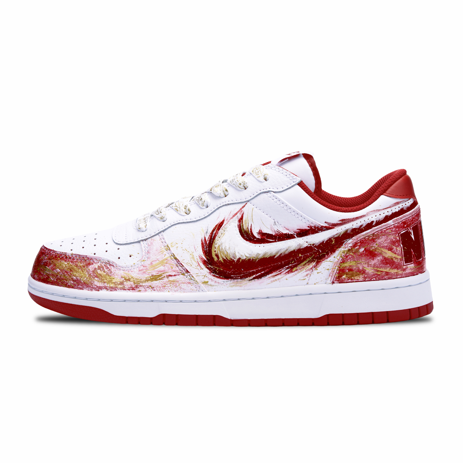 

Nike Кроссовки Big Full Power Mario для скейтбординга мужские, кожаные, устойчивые к истиранию и скольжению, низкие, красные с золотым