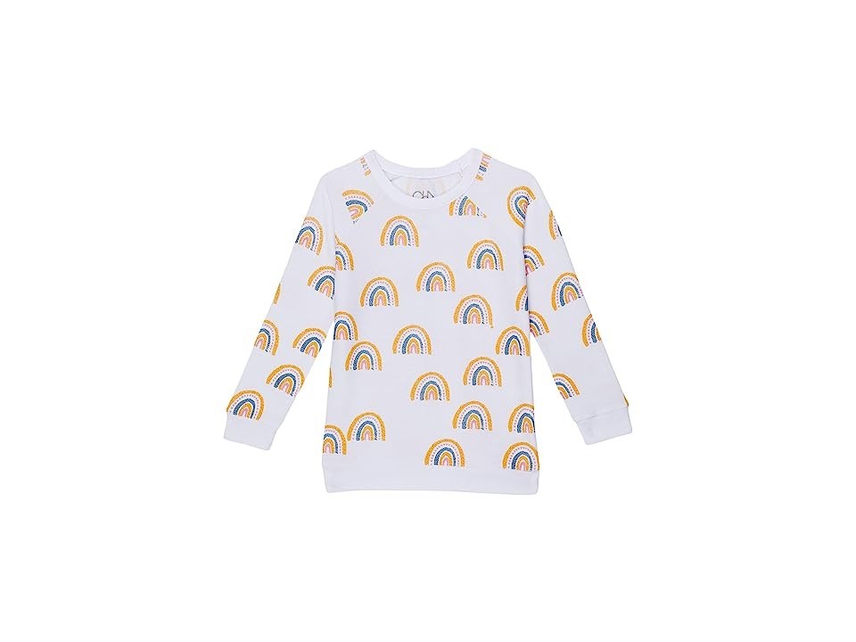 

Детская толстовка Chaser, розовая с радужным принтом, круглый вырез, длинные рукава, пуловер GBO272