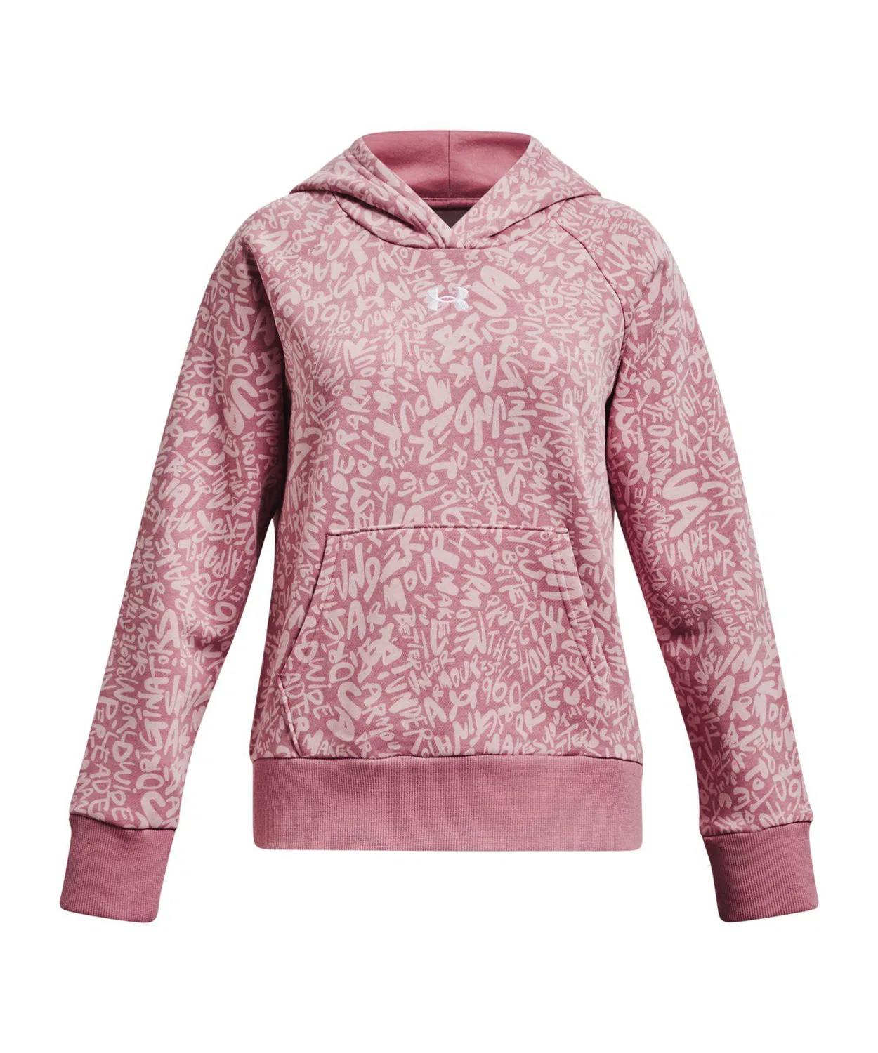 Толстовка Rival Fleece с принтом, UA, длинный рукав, розовая
