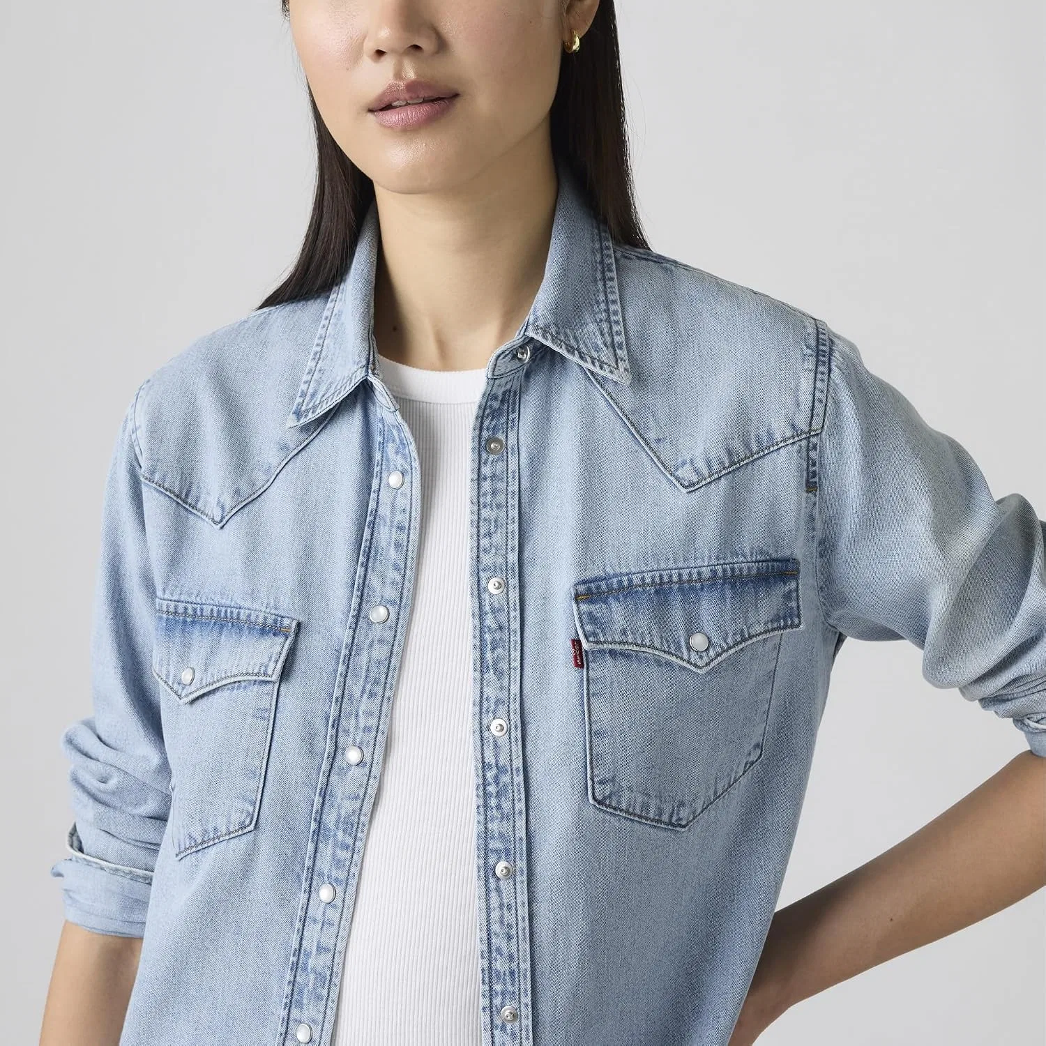 Джинсовая рубашка, обычная посадка, Ultimate Western Denim Shirt, Levi's, темно-синий — фото 3