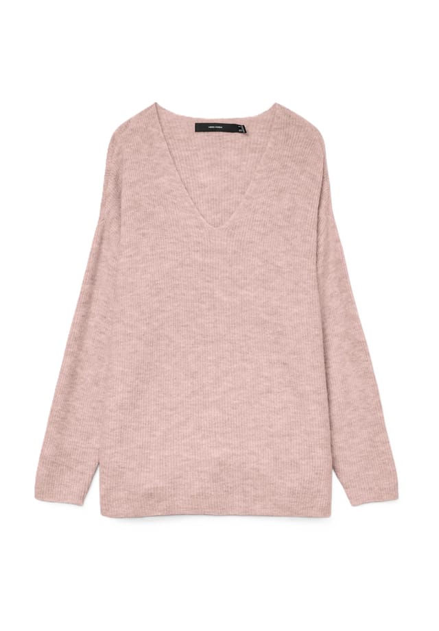 

Вязаный свитер с V-образным вырезом Vero Moda, розовый