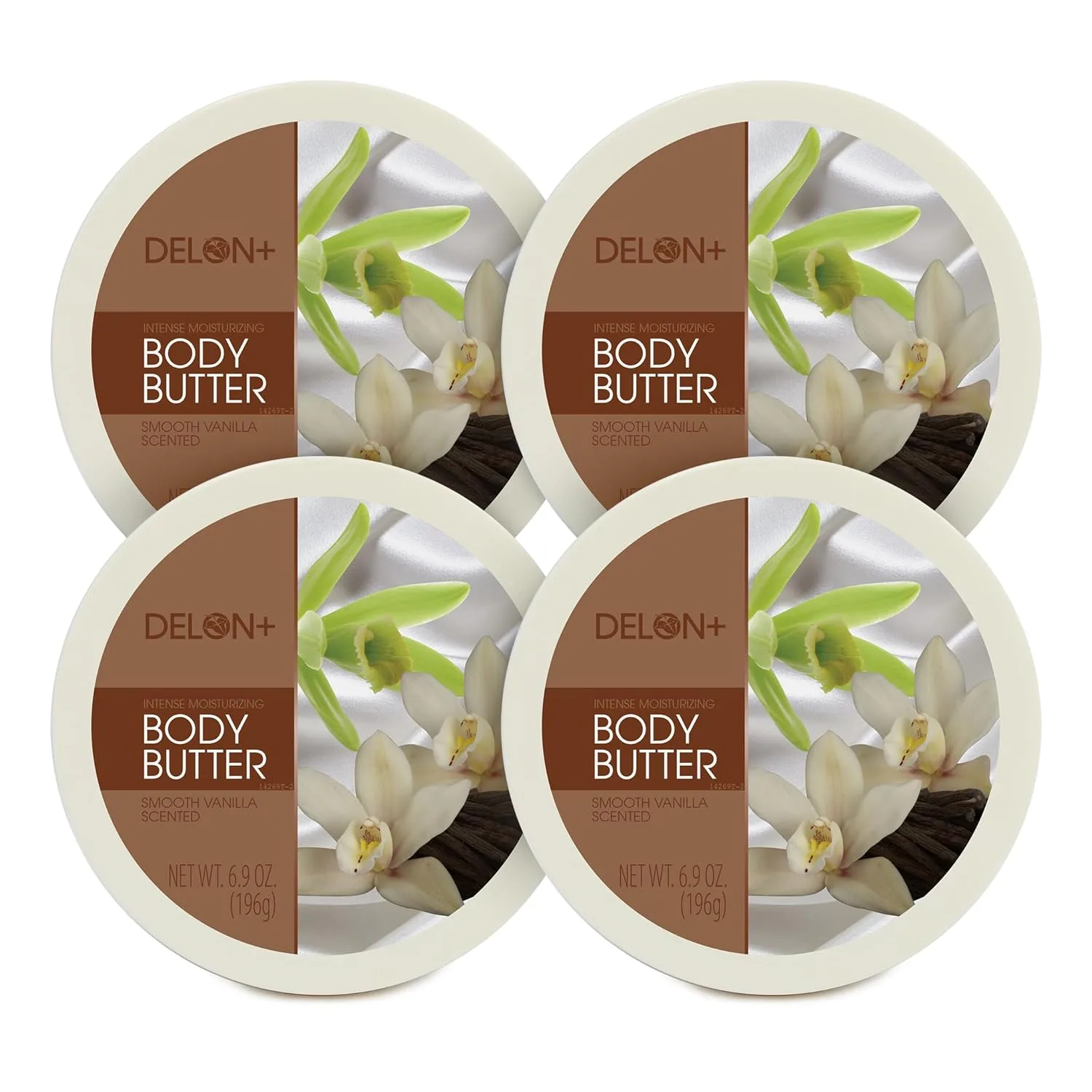 Увлажняющее масло для тела DELON Intense Moisturizing Body Butter, со вкусом нежной ванили и маслом ши, 170 г (упаковка из 4 шт.) 51,2 мл (4 шт.)