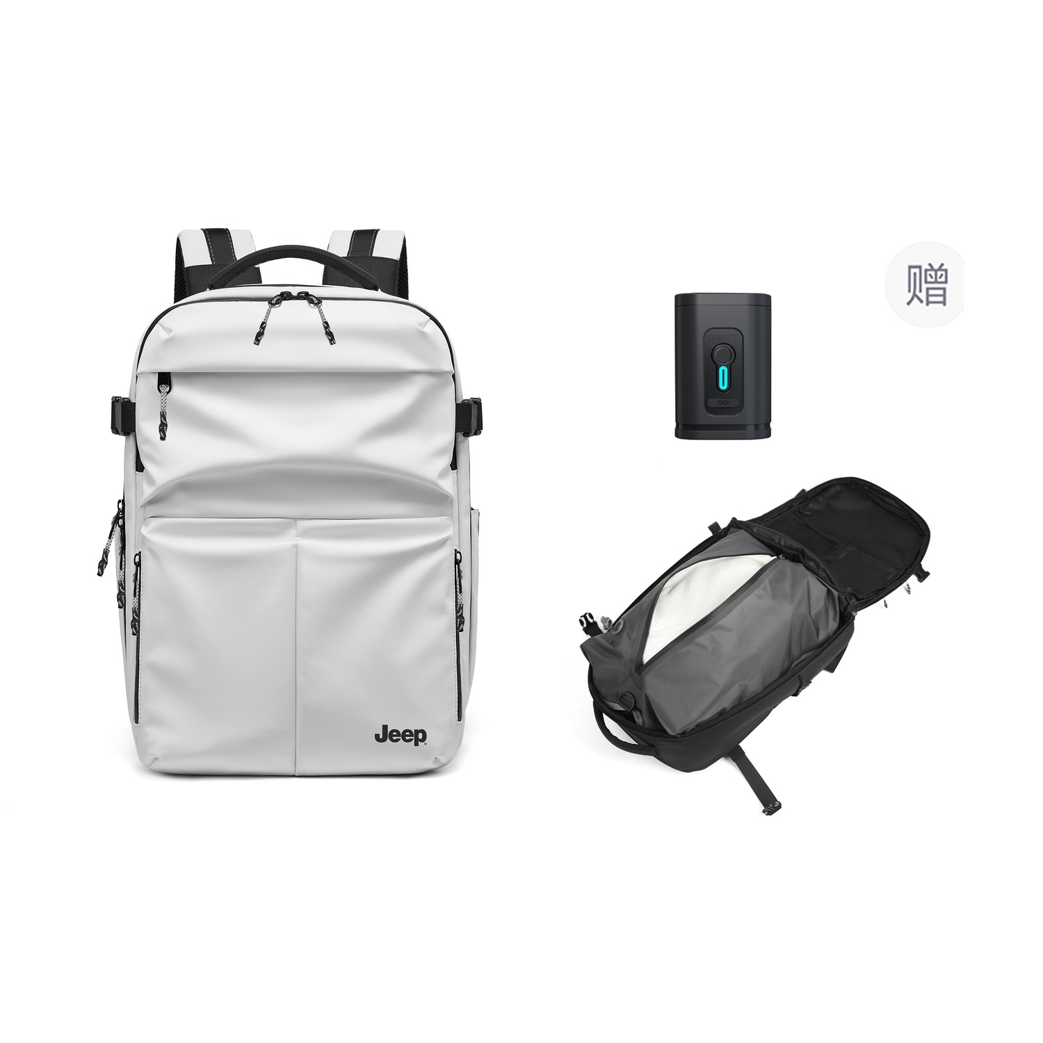 

Jeep Рюкзак PU Regular мужской черный/белый