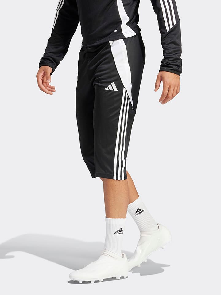 

Брюки для тренировок и бега adidas, черный/белый