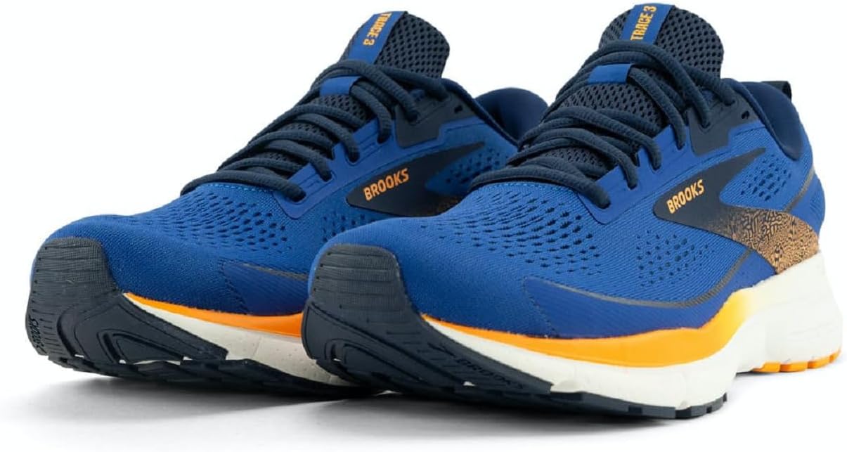 Мужские нейтральные беговые кроссовки Brooks Trace 3, синий/оранжевый — фото 3