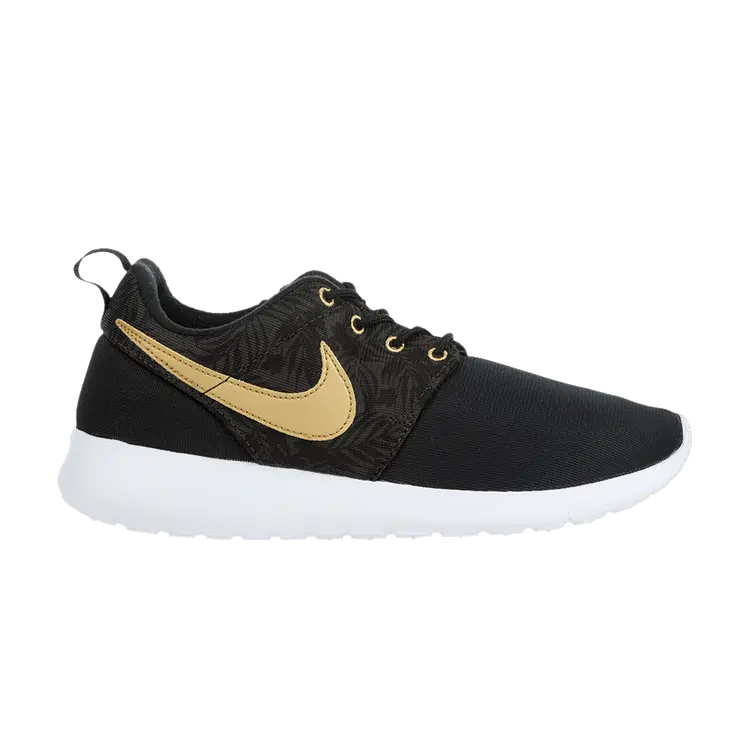 

Кроссовки Nike Roshe One GS 'Black Gold Tropical Print', черный