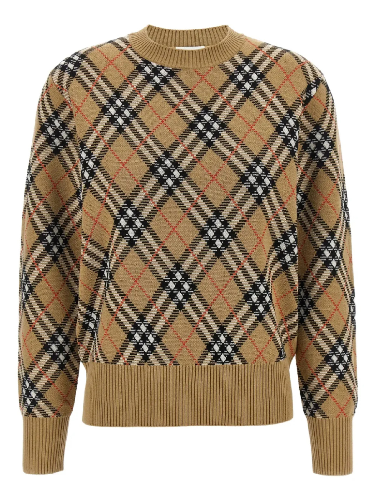 

Шерстяной свитер в клетку Burberry, нейтральный