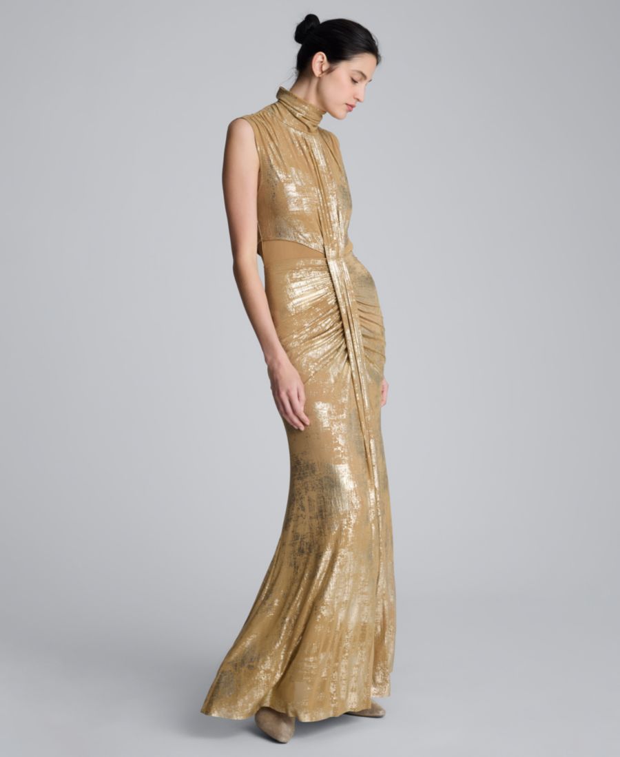 

Женское плиссированное макси-платье Kenneth Cole, Soft Amber/gold