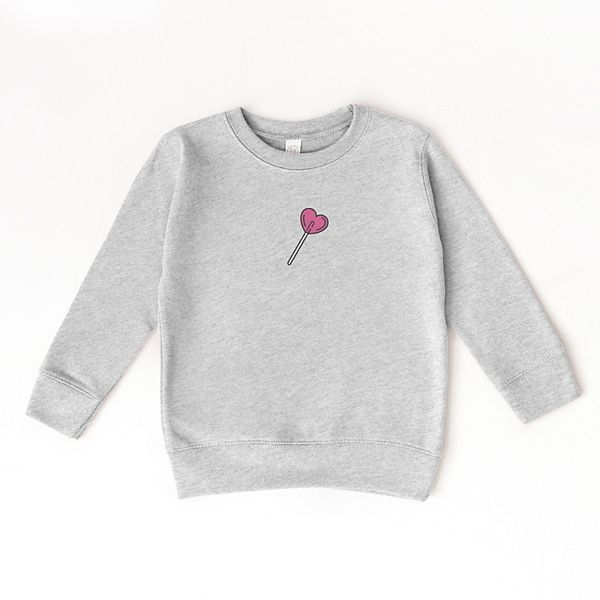 

Свитшот с вышитым сердечком-леденцом для малышей The Juniper Shop, Heather Grey
