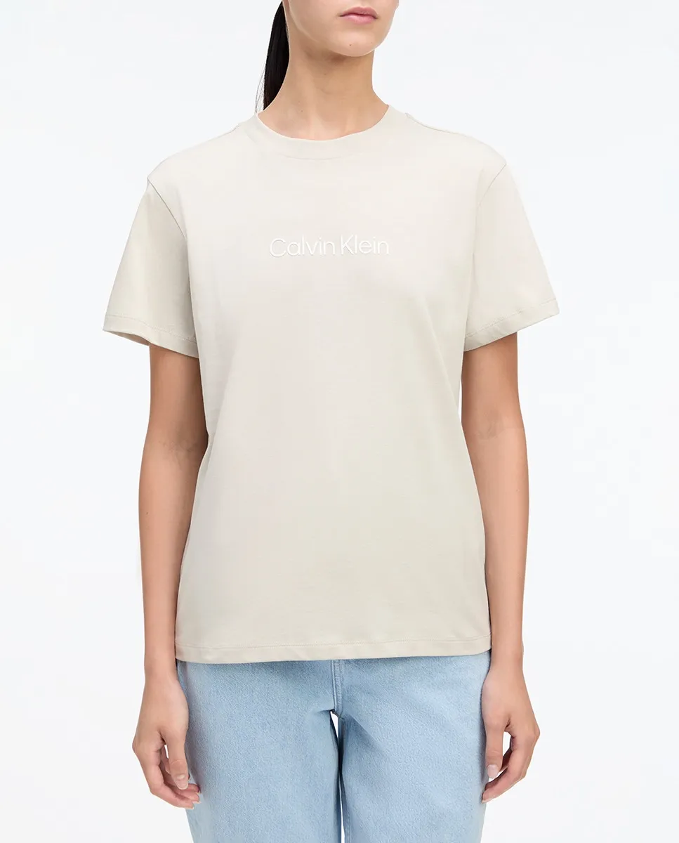 

Женская футболка с логотипом героя Calvin Klein, светло-серый