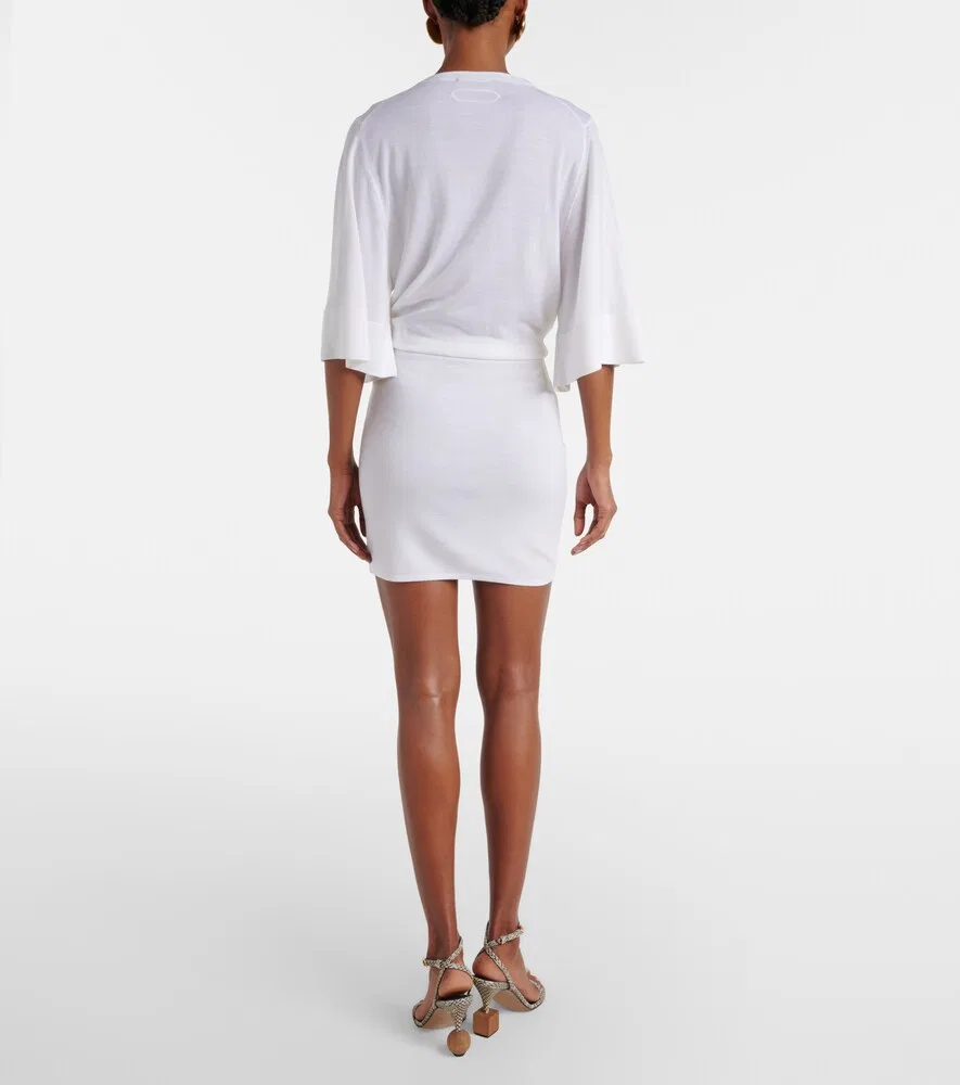 Мини-платье Mananco из шерсти и шелка Jacquemus, белый — фото 3