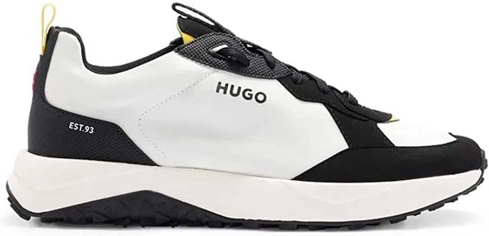 Мужские кроссовки HUGO Kane Runn, изготовленные из различных материалов, с подошвой из ЭВА-резины. Размер, White — фото 3