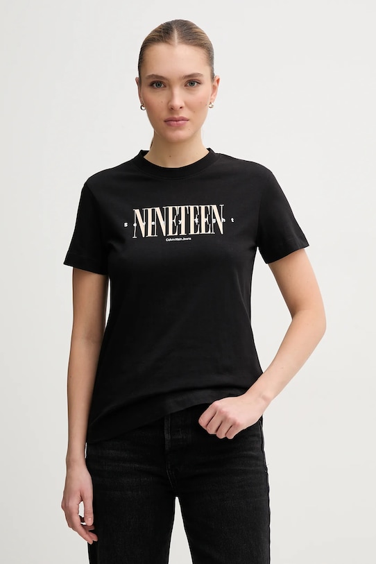 

Хлопковая футболка Calvin Klein Jeans, черный
