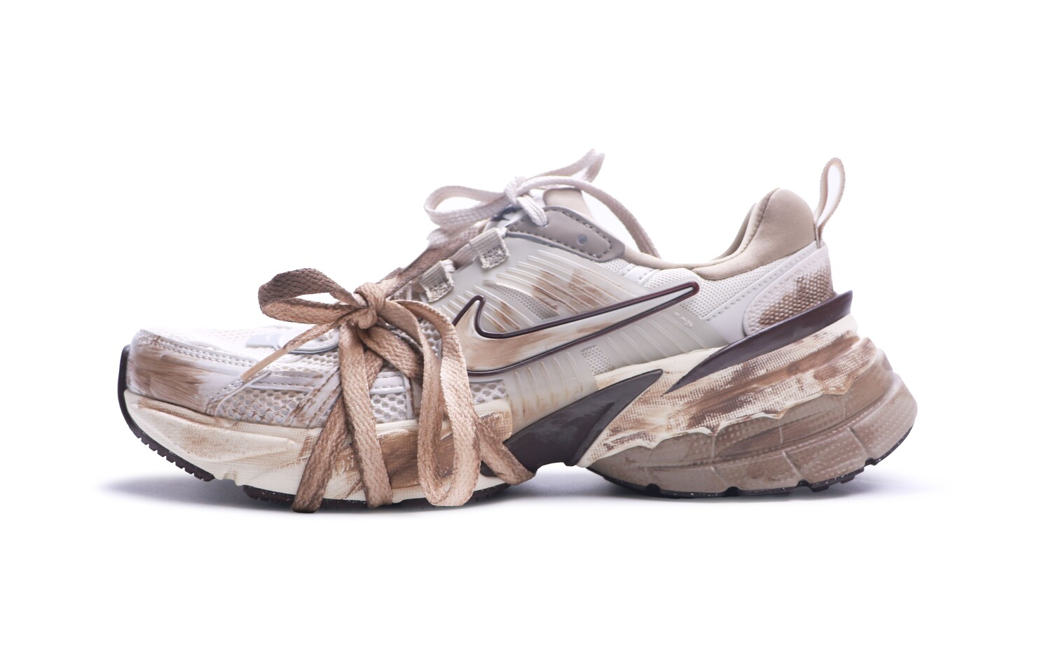 

Кроссовки для бега V2K Run женские с низким верхом белые/коричневые Nike