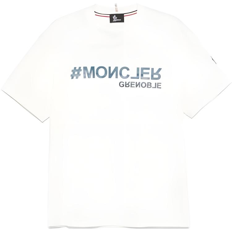 

Футболка Moncler с принтом логотипа Grenoble, белая