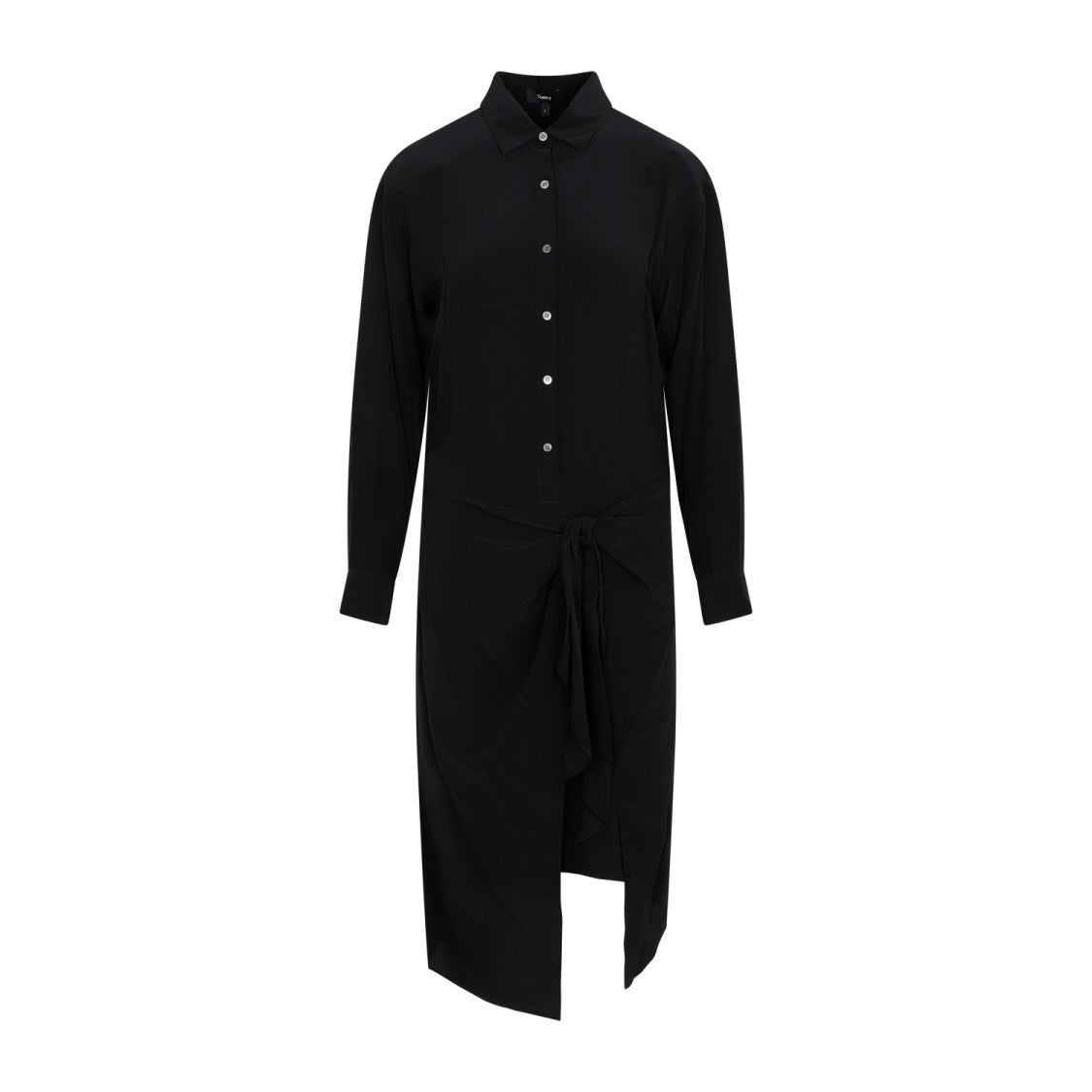 

Black Viscose Sarong Shirt Theory