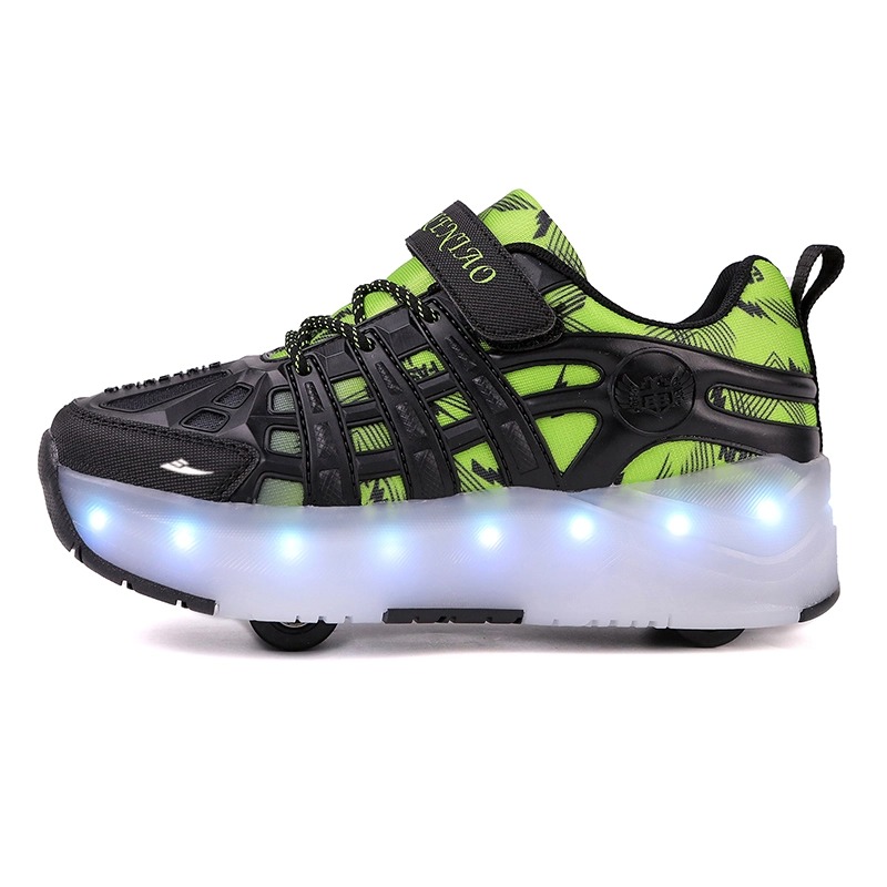 

Дышащие кроссовки Balance Low Top для скейтбординга для детей Kuding, черный/зеленый