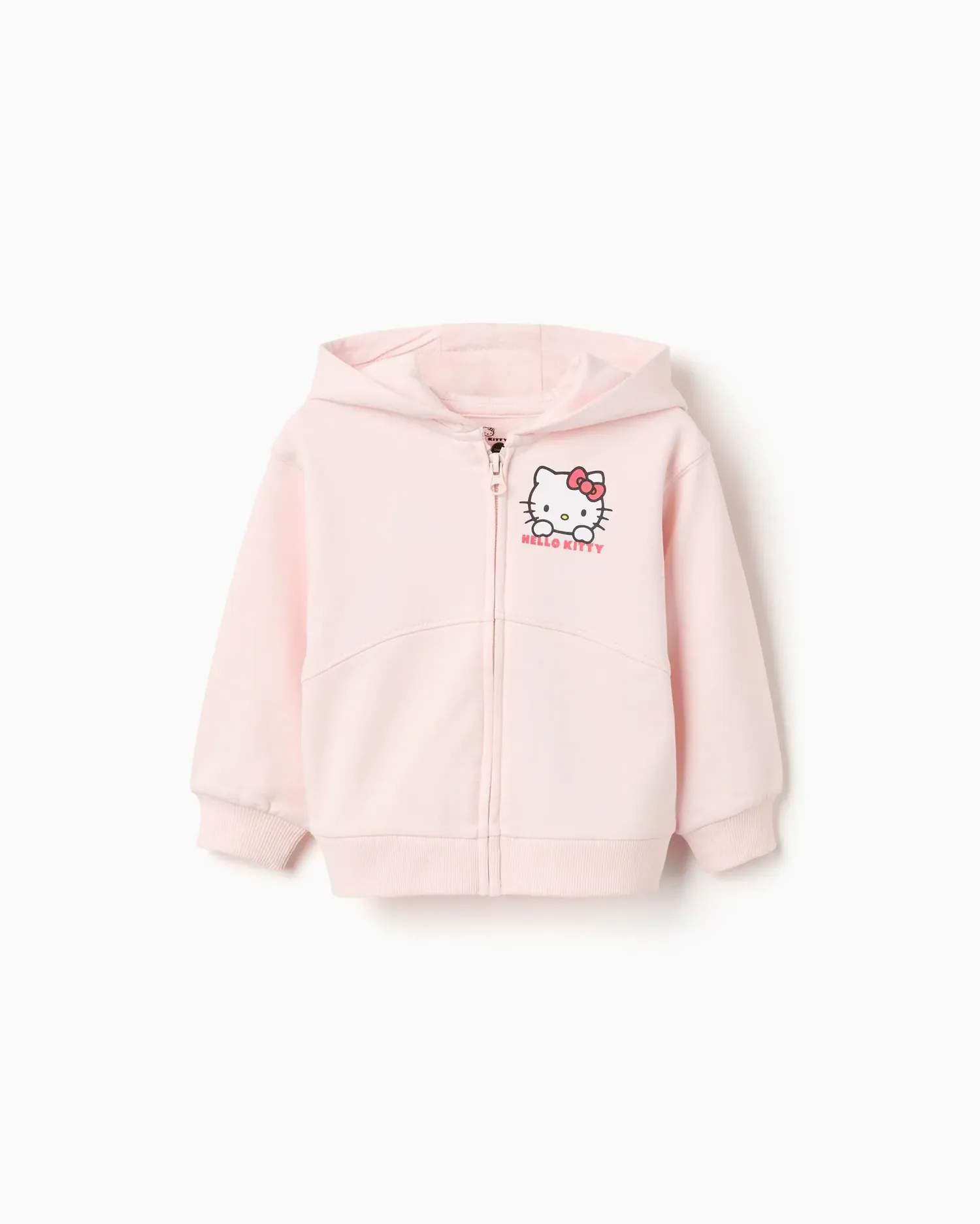 Толстовка для девочки-младенца, 100% хлопок, с принтом Hello Kitty Zippy, розовый