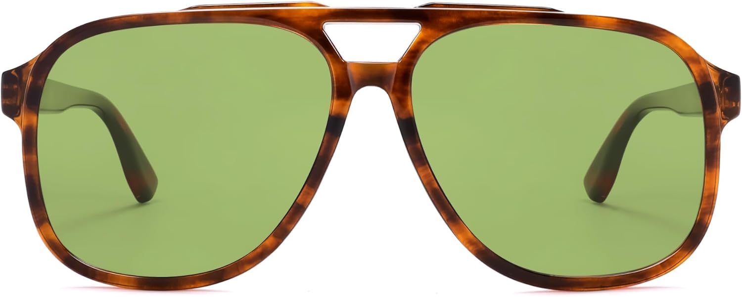

Солнцезащитные очки-авиаторы VANLINKER в стиле ретро, ​​поляризованные, квадратной формы, для женщин и мужчин, классические, винтажные, 70-х годов, модные, увеличенного размера, VL9878, C4-tortoise Frame/Green Lens