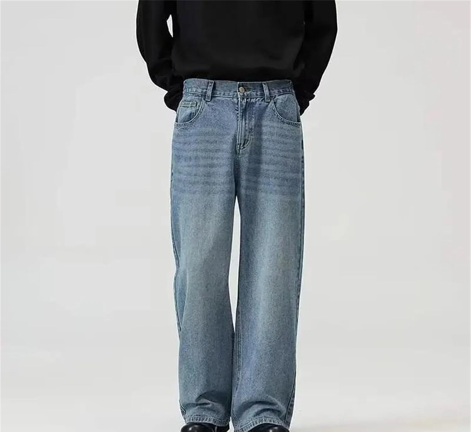 Джинсы свободные Unisex Washed Wide-Leg Denim Jeans, New5 — фото 3