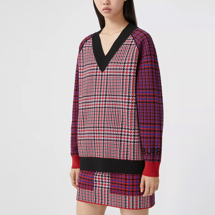Свитер Burberry, женский, мелкая сетка, красный — фото 3