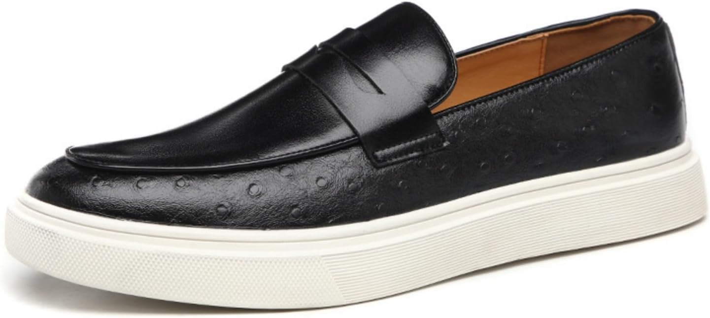 

Мужские кожаные повседневные туфли, деловые роскошные повседневные туфли, мягкие и легкие, противоскользящие, для вождения и официального использования. Подходят для поездок на работу и свиданий Houdbdol, черный