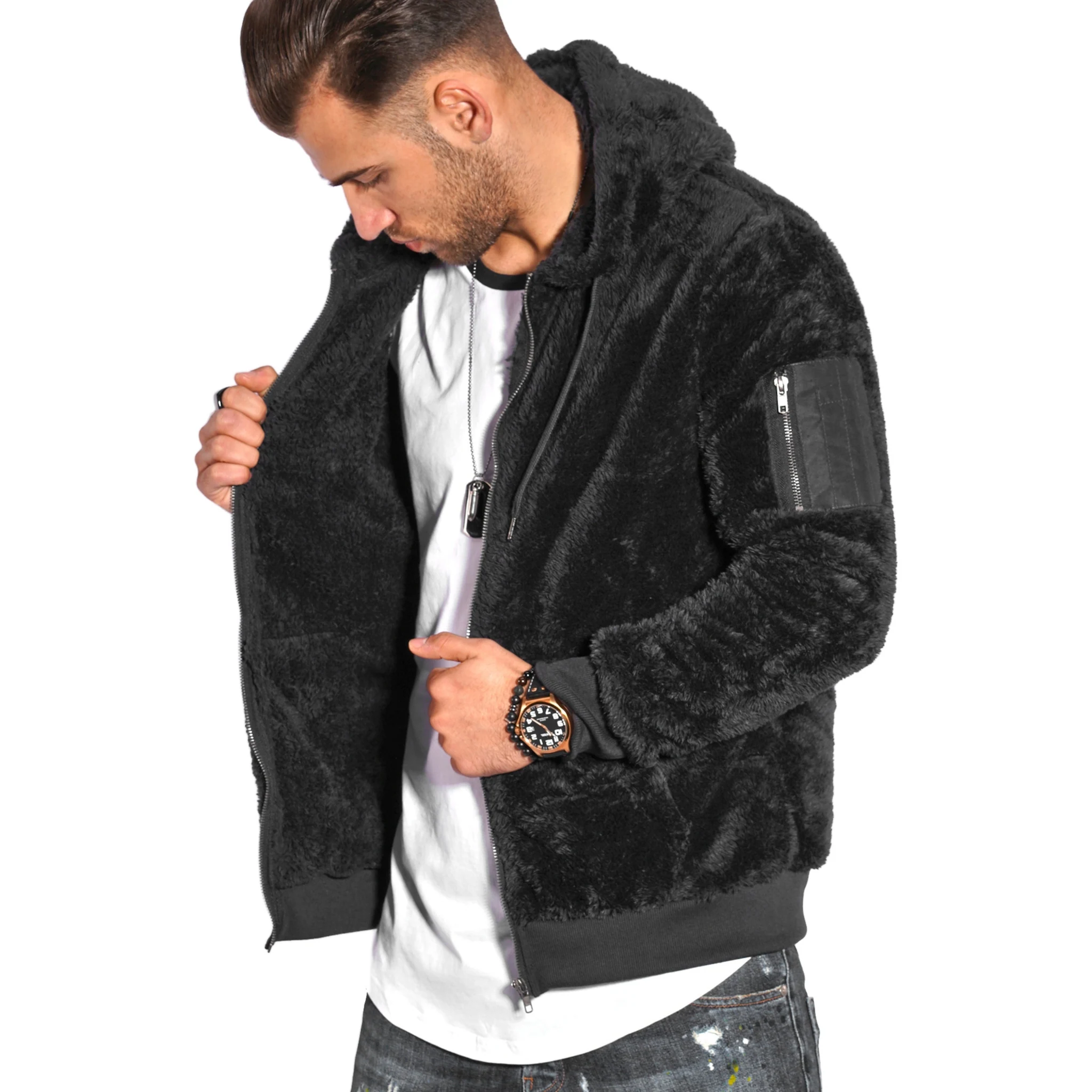 

Толстовка behype "Teddy-Zip" из мягкого флиса тедди, черный