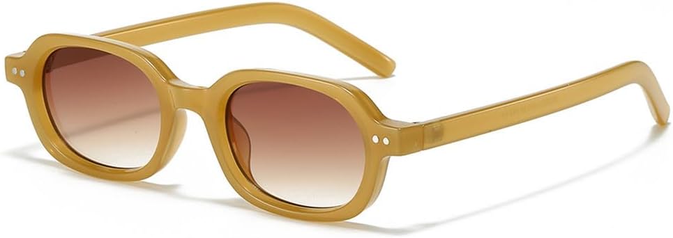 

Солнцезащитные очки UV400 с защитой от УФ-излучения - маленькие овальные заклепки, градиентный цвет "желейный чай", подходят для женщин и мужчин, для бега и занятий спортом на открытом воздухе UYPTK, Jelly Tea