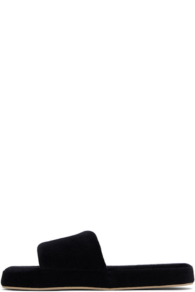 Черные тапочки-подушки The Row — фото 3