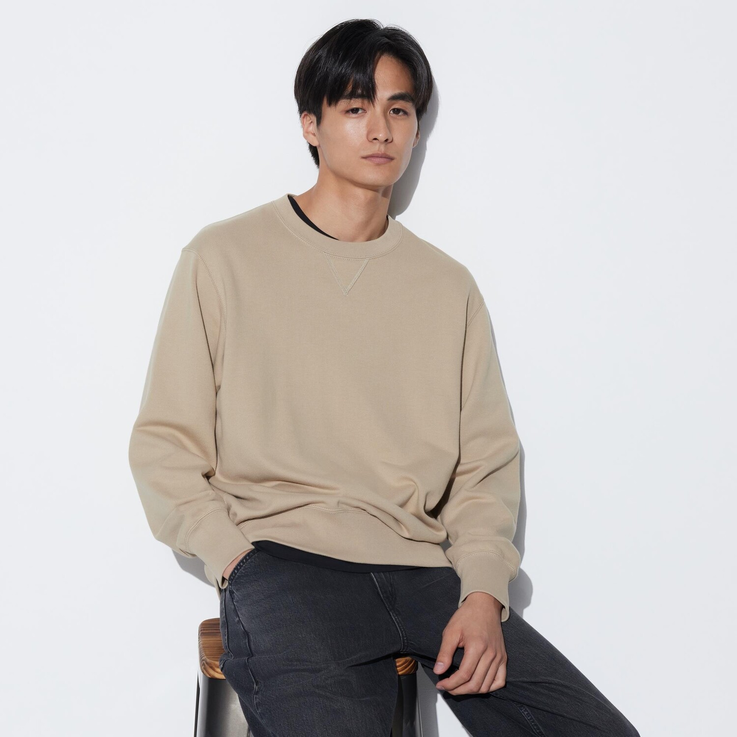 

Толстовка Uniqlo с длинными рукавами, бежевый