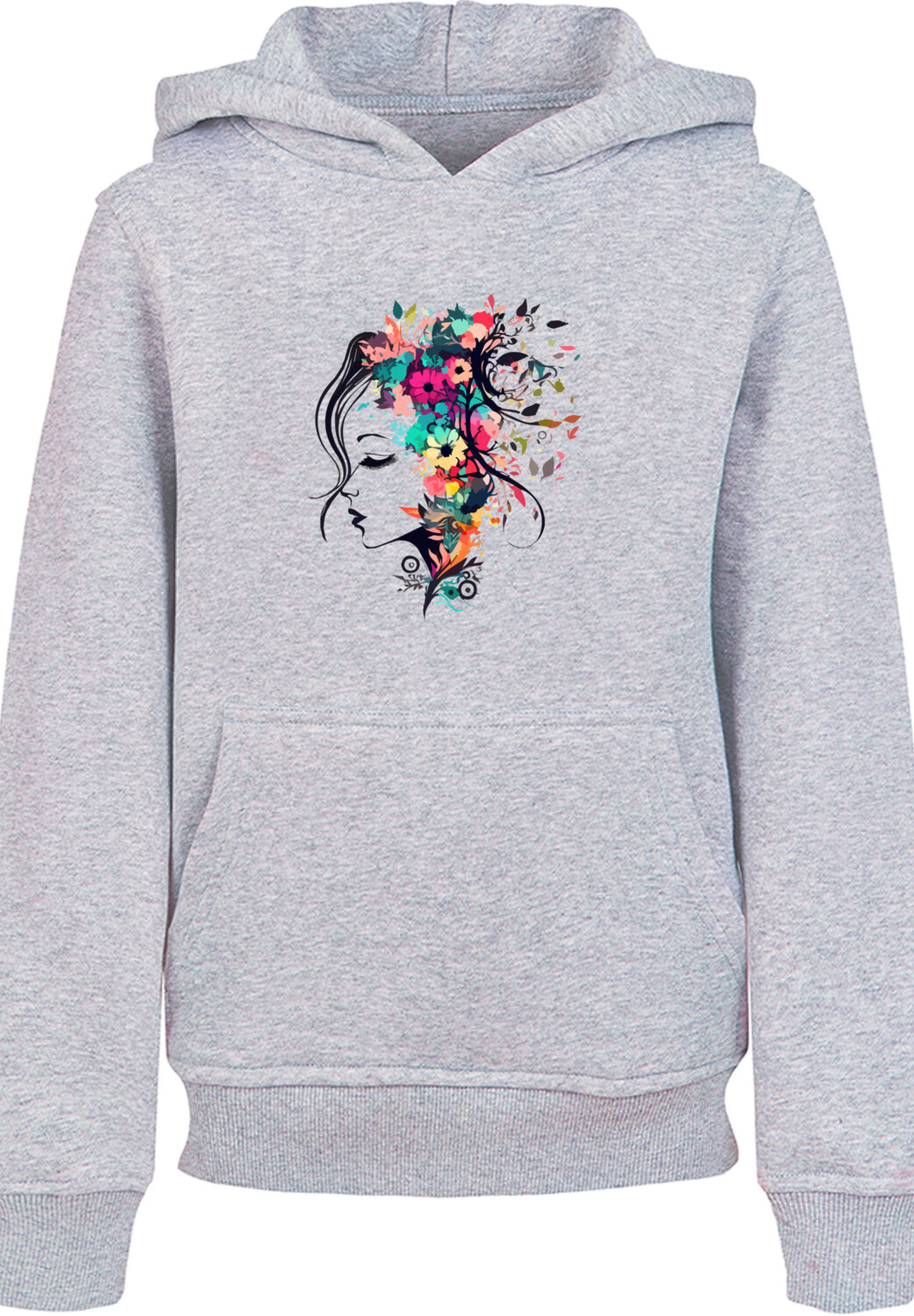 

Пуловер F4NT4STIC Hoodie Silhouette Bunte Blumen, цвет grau meliert