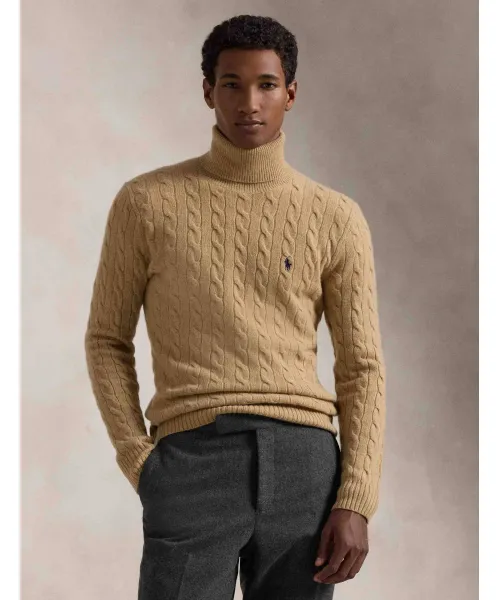 

Шерстяная водолазка Slim fit Polo Ralph Lauren, бежевый