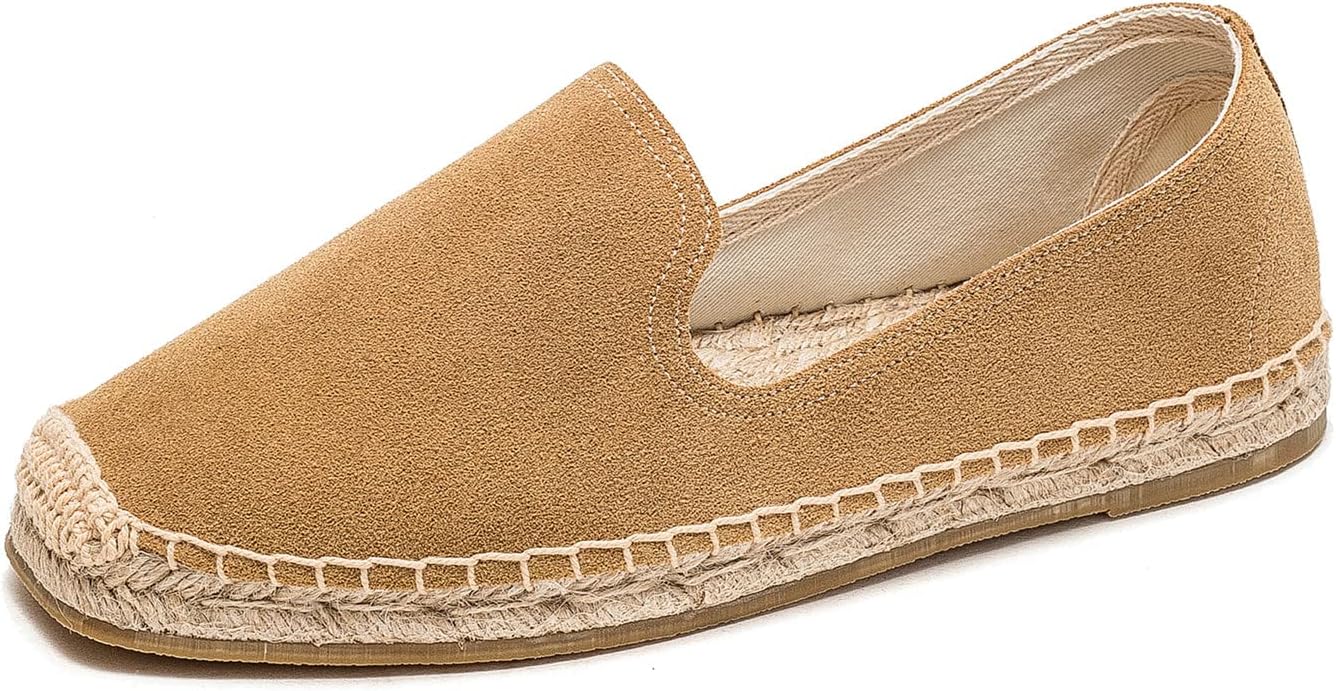 

Мужские классические эспадрильи U-lite с замшевым и текстильным верхом, круглым носком, однотонные, с удобной мягкой подошвой, без шнуровки, Camel Suede