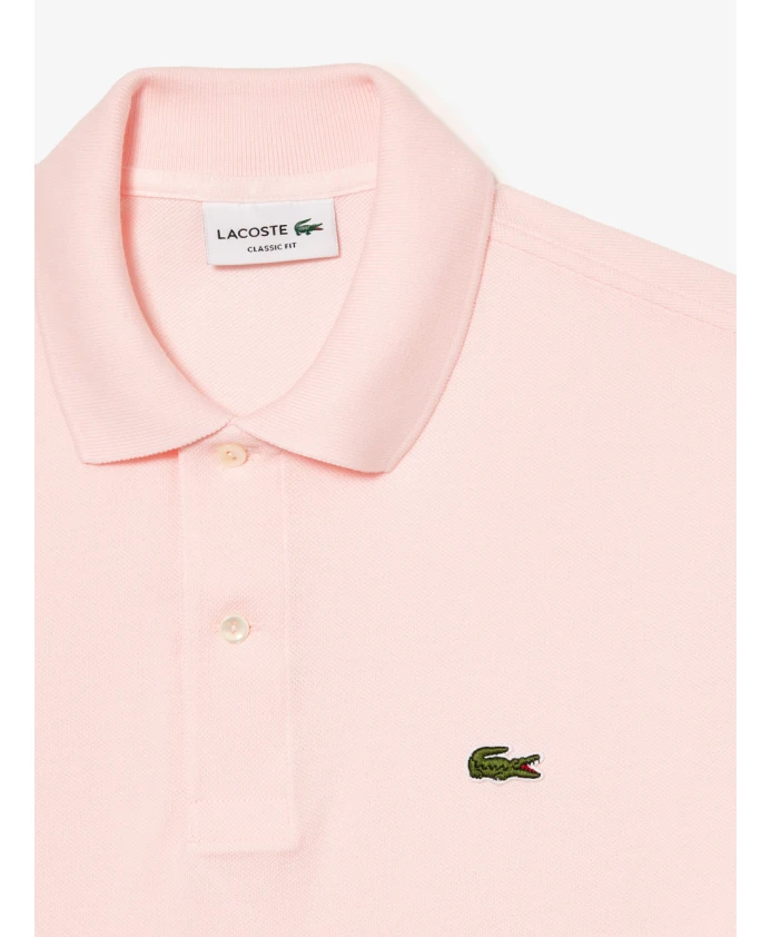 Розовая рубашка-поло из классического хлопка Lacoste, розовый — фото 4