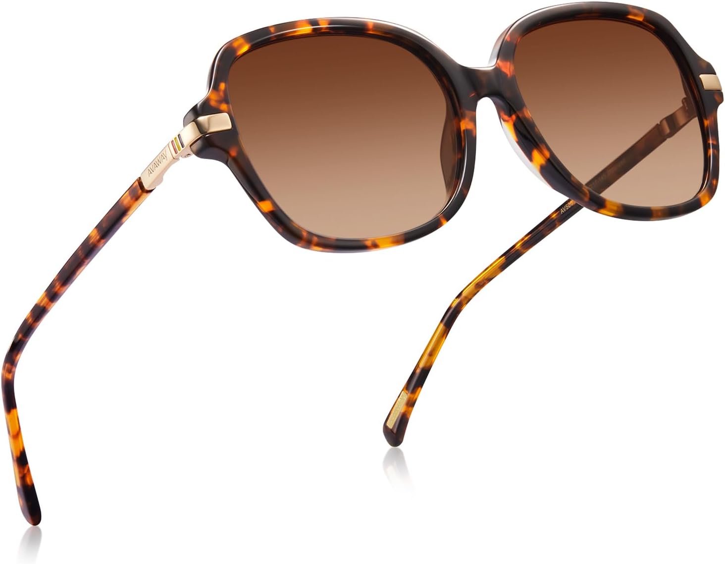 

Женские поляризованные солнцезащитные очки AVAWAY, квадратная оправа большого размера с защитой от УФ-излучения, ацетатная оправа, ретро-стиль, 04: Tortoise Brown Frame & Gradient Tea Lens