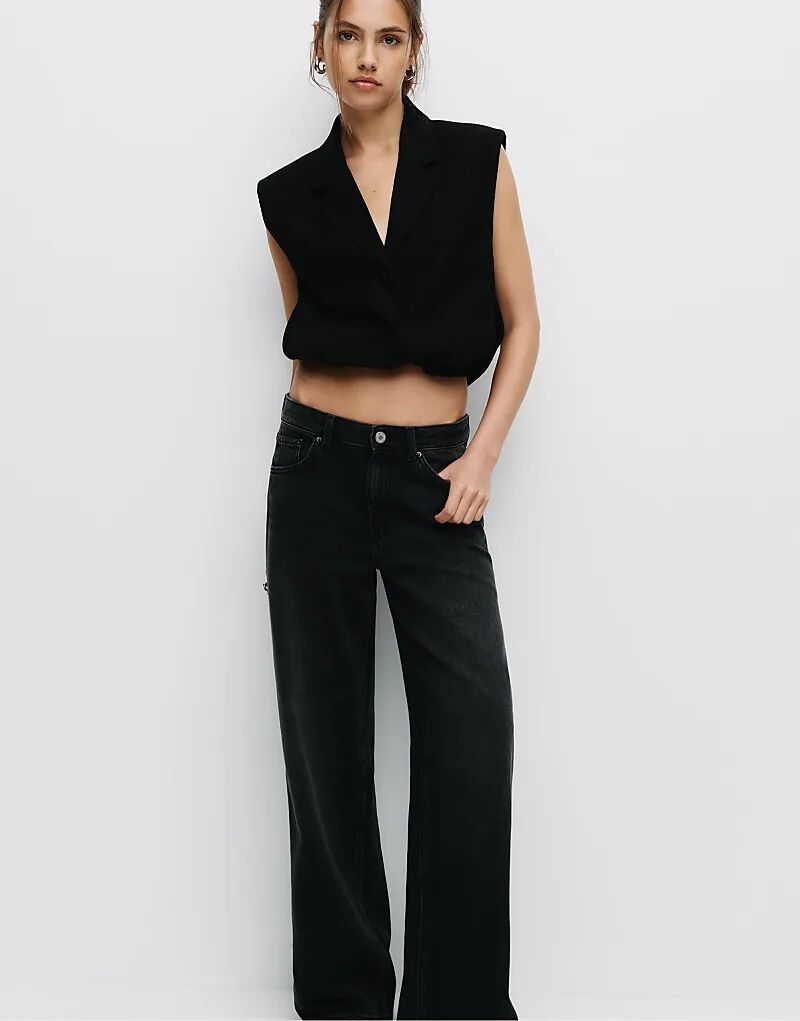 

Джинсы Pull&Bear Loose oversize черного цвета