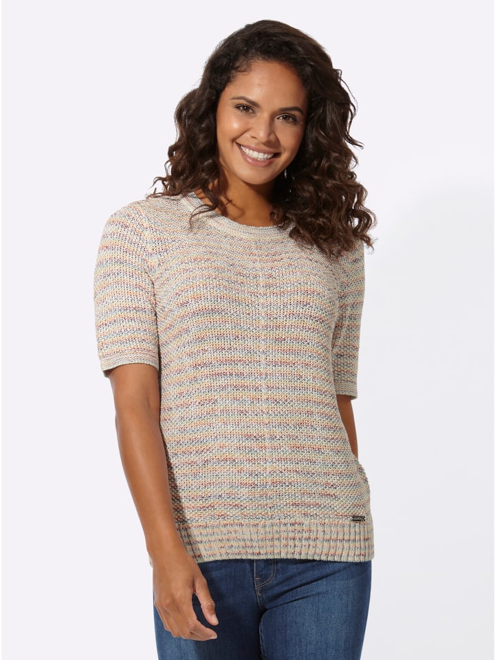 

Свитер с короткими рукавами в меланжевом цвете экрю и папайи WITT WEIDEN