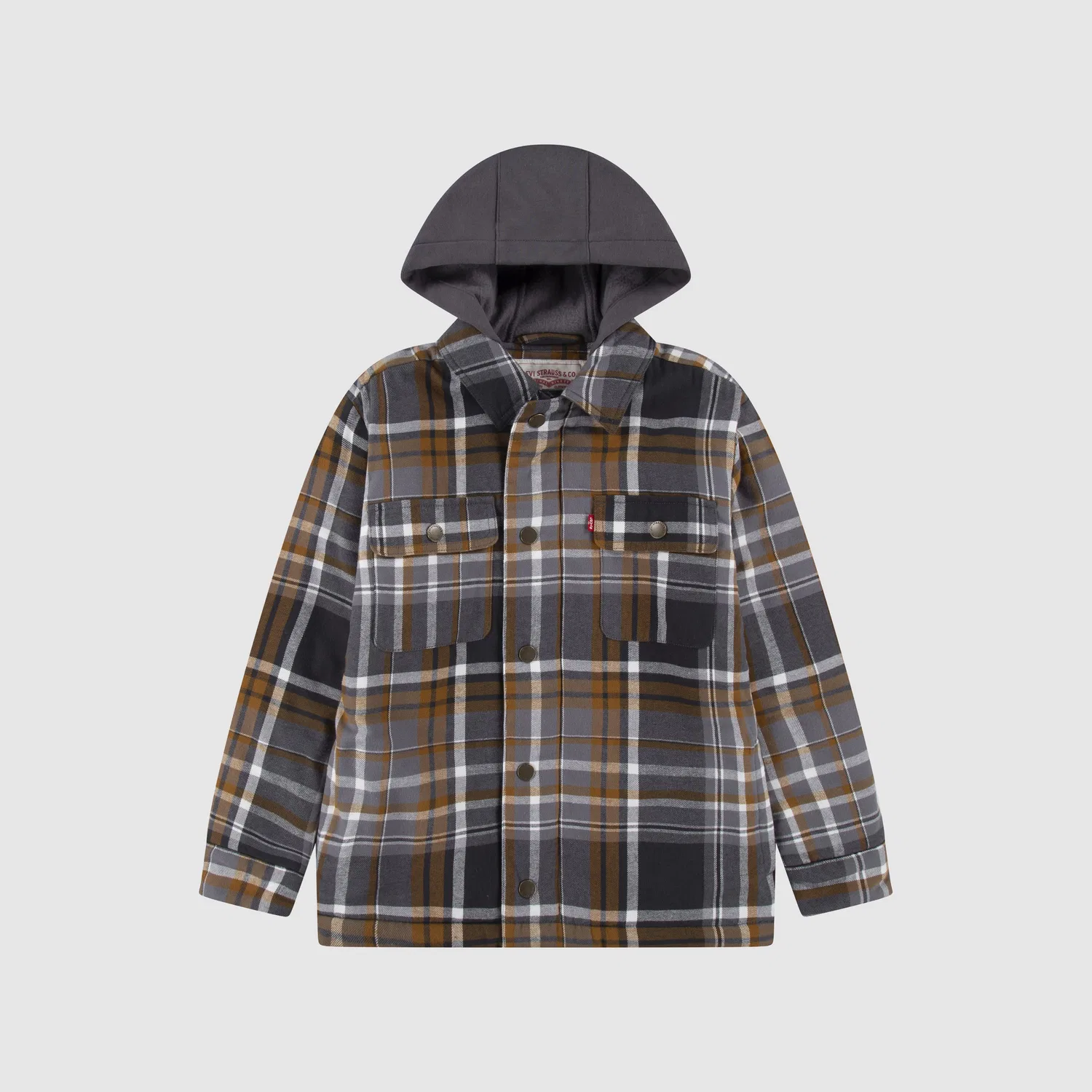 Куртка-рубашка с подкладкой из искусственного меха, для мальчиков 8-20 лет Levi's, Grey