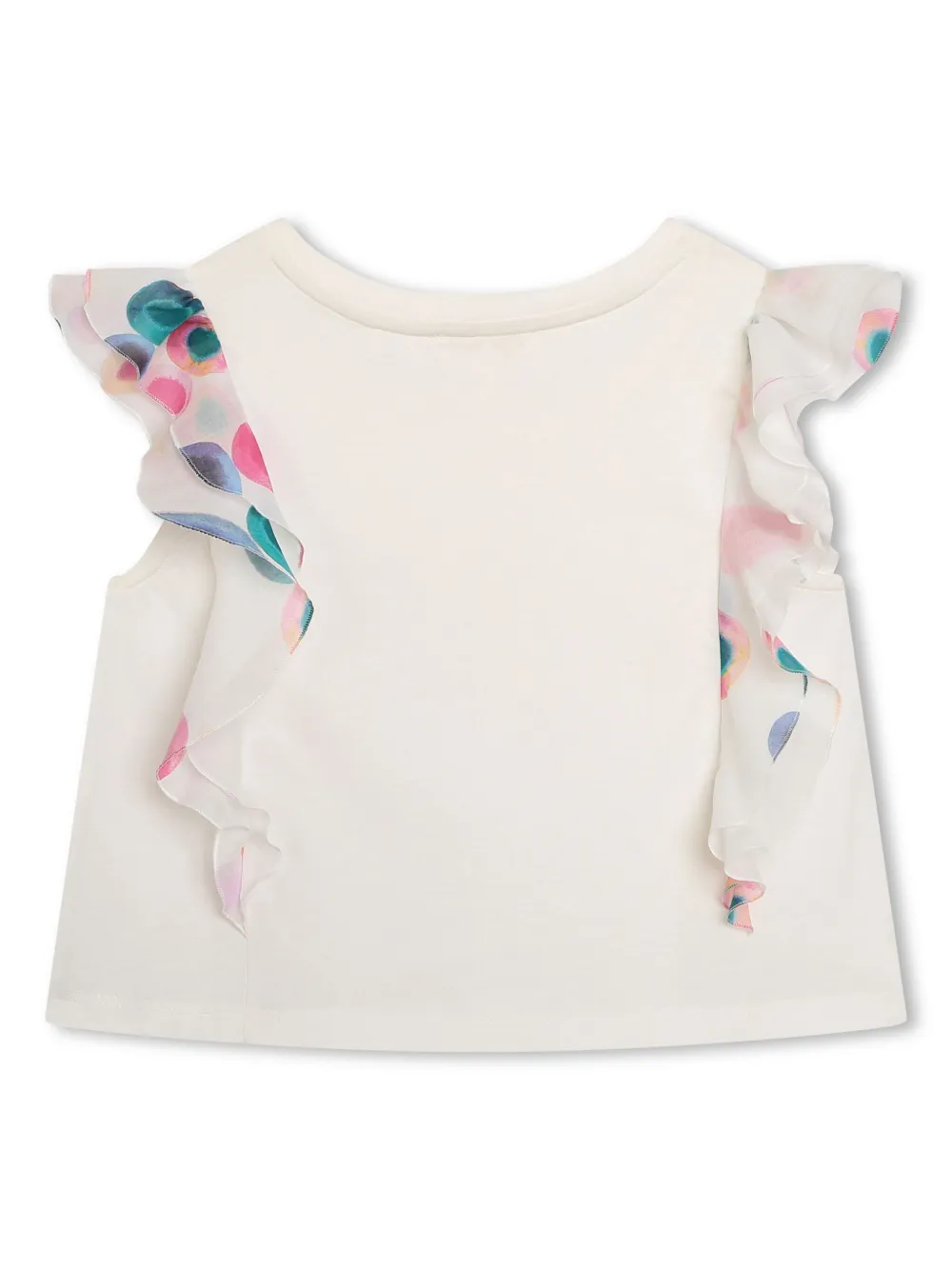Блузка из органического хлопка с оборками Chloé Kids, белый — фото 2
