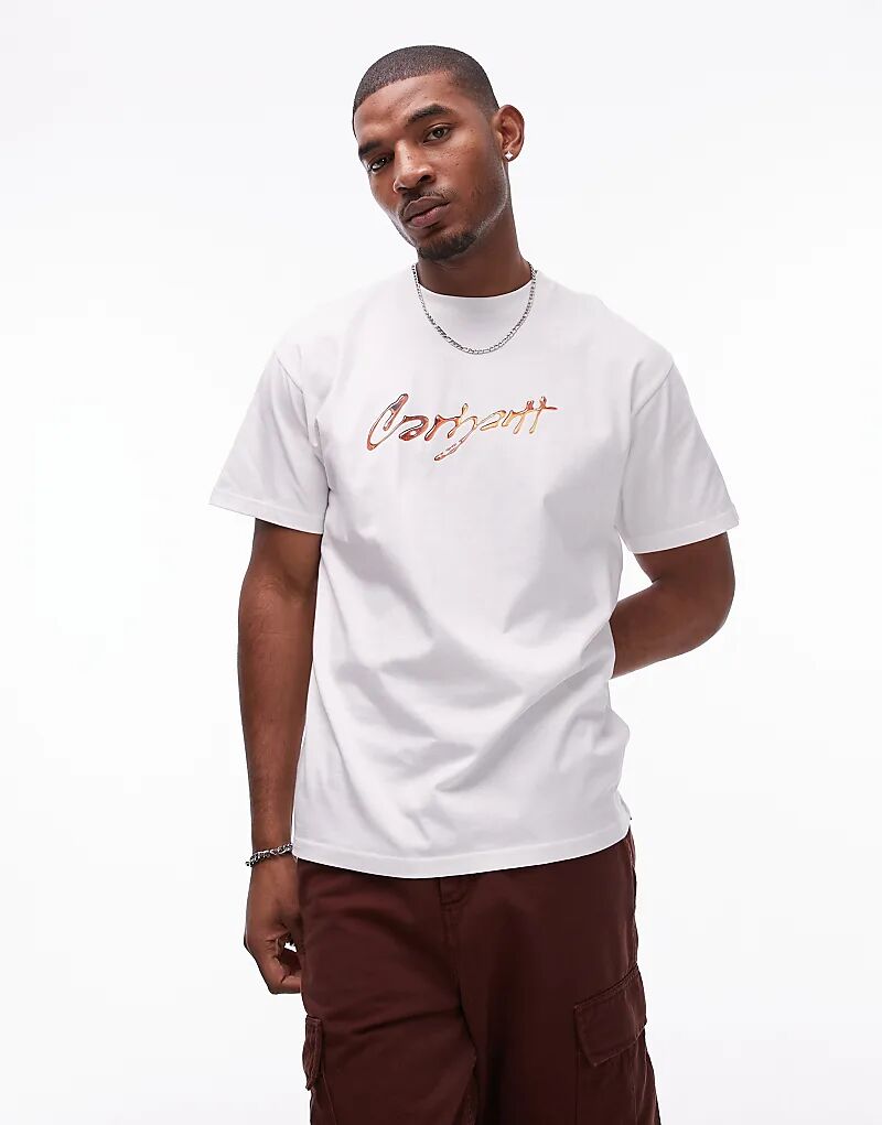 

Футболка с коротким рукавом и надписью «Drop-Script» белого цвета Carhartt WIP