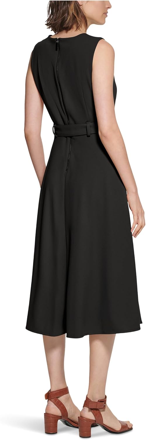 Женская безрукавка Calvin Klein Scuba Crepe Self Tie Aline, Black — фото 3